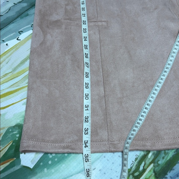 a new day Blush Pink tan Faux Suede Sleeveless Shift Dress sz 16 - Picture 8 of 9